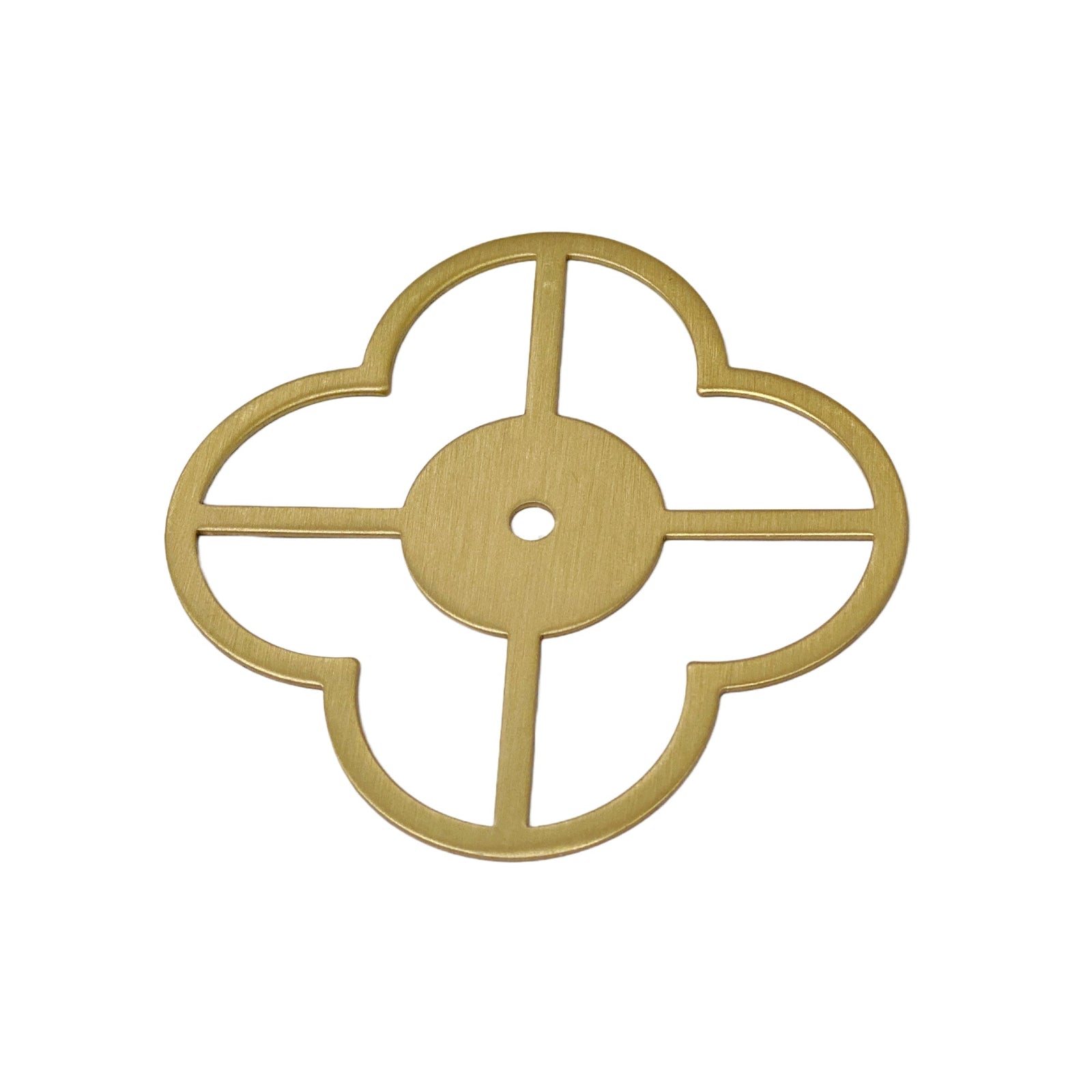 Brass Base Plate "Lace Clover" for Cabinet Knobs Backplate - Purdy Hardware - 