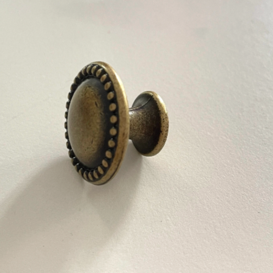 Antique Brass Dots Ring Pull and Cabinet Knob Large Ring Pull Antique Brass Dots Ring Pull and Cabinet Knob Large Ring Pull