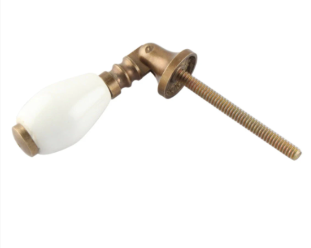 Amerock BP743-CW Antique Brass Cabinet Bar Pull – 3” Center-to-Center With White Ceramic Accent, Made In USA