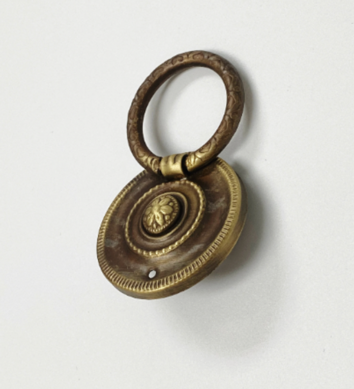 Antique Brass "Epoque" Ring Pull and Cabinet Knob - Purdy Hardware - 