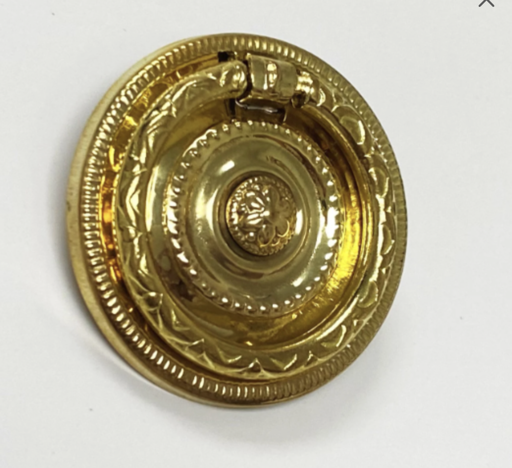 Bright Brass "Epoque" Ring Pull and Cabinet Knob - Purdy Hardware - 