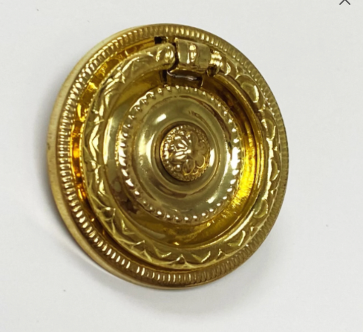 Bright Brass "Epoque" Ring Pull and Cabinet Knob - Purdy Hardware - 