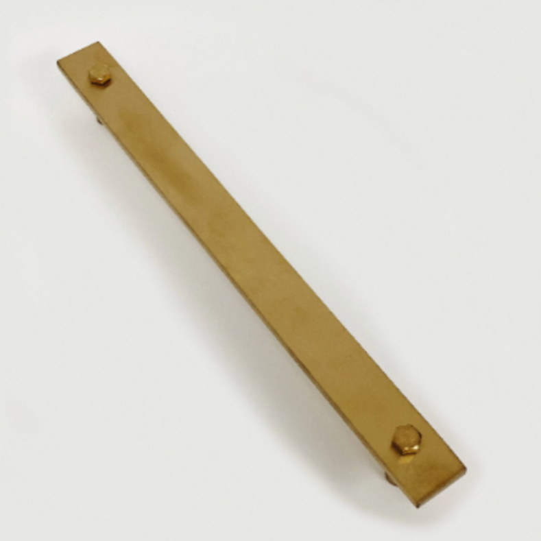 Barn Door 14" Handle in Brass Finish with Back Pull Circle - Purdy Hardware - 