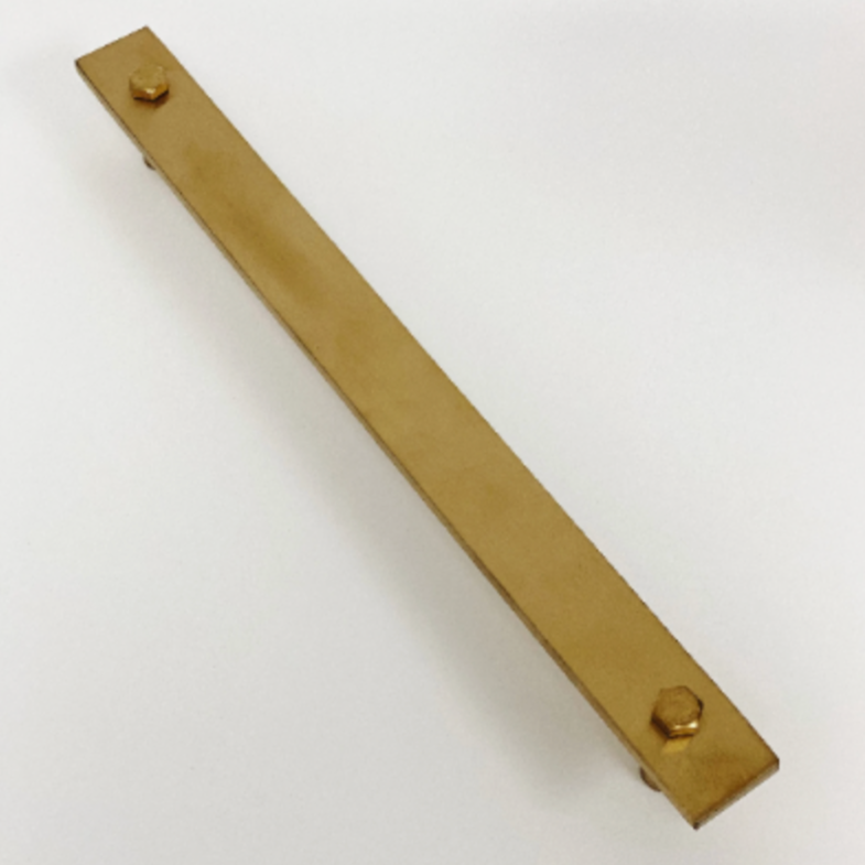 Barn Door 14" Handle in Brass Finish with Back Pull Circle - Purdy Hardware - 