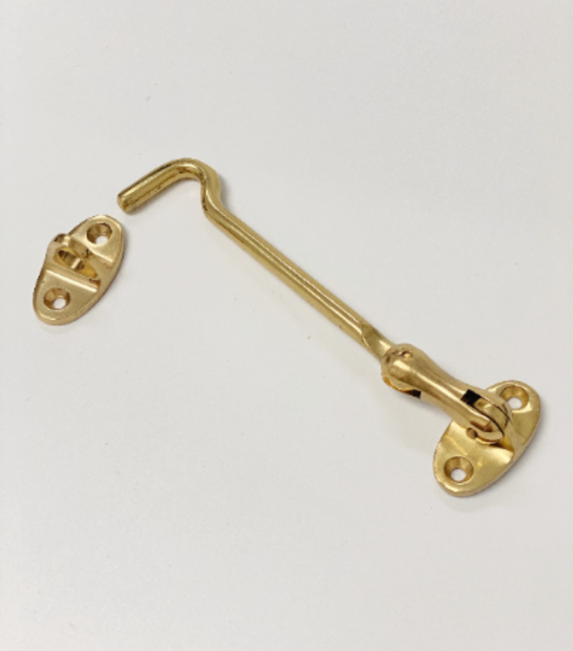 3 Solid Brass Hook & Eye - Greschlers Hardware