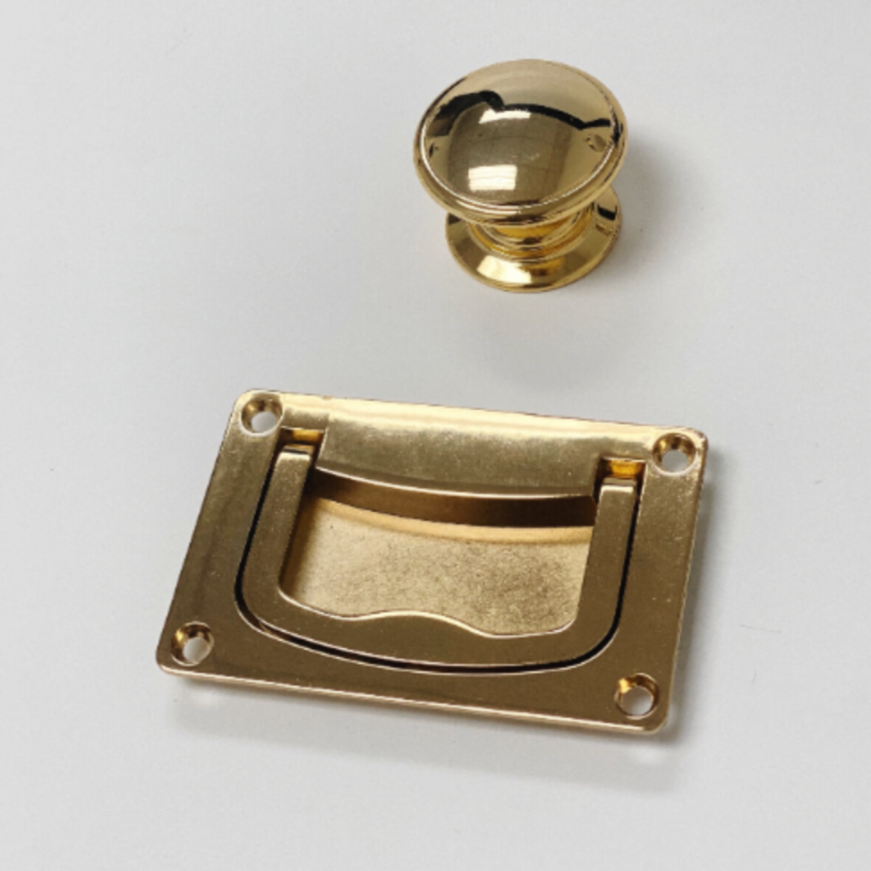 Brass Campaign Style Drawer Pull - Plain Recessed Drawer Pull Cabinet Drawer Pull - Purdy Hardware - Solid Brass Campaign