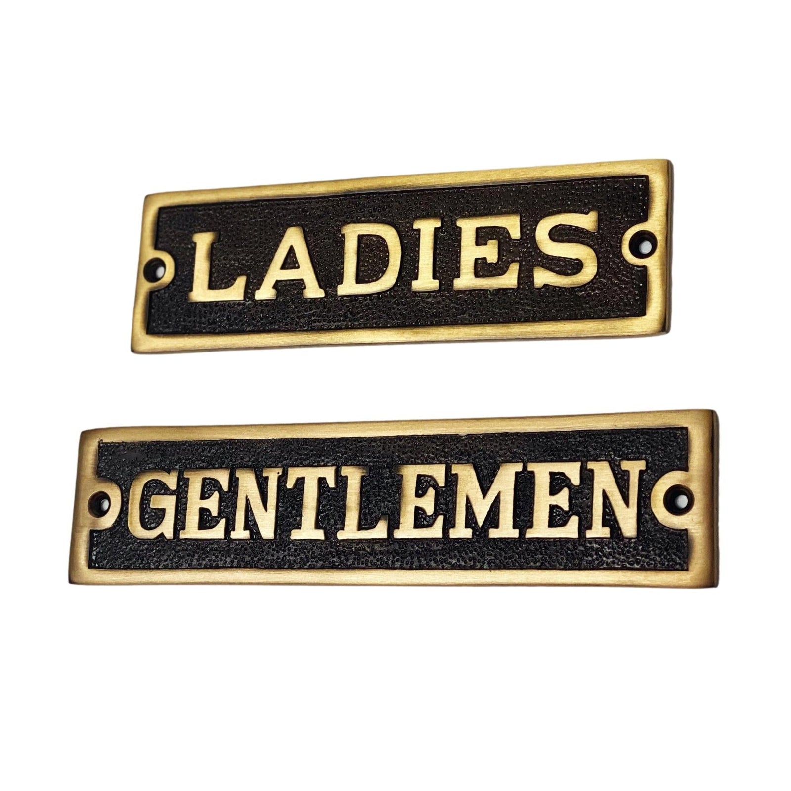 Antique Brass Door Sign Victorian Style - Purdy Hardware - 