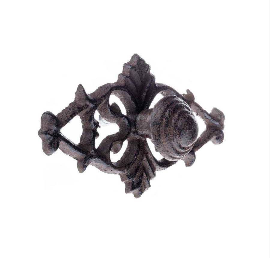 Iron Drawer "Arvada" Knob with Iron Backplate, Cabinet Hardware Farmhouse Drawer Pull