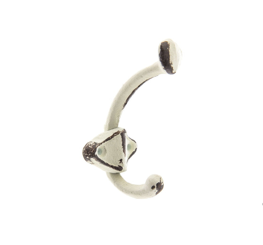 Wall Hook Iron Distressed "Noah" - Farmhouse Coat and Hat Hook