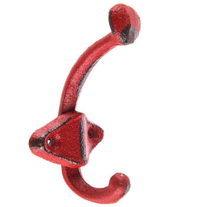 Wall Hook Iron Distressed "Noah" - Farmhouse Coat and Hat Hook