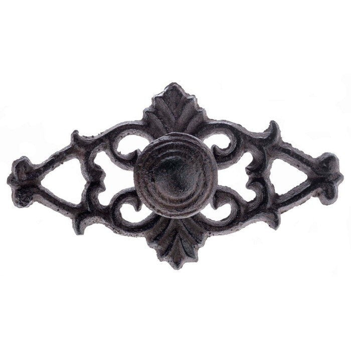 Iron Drawer "Arvada" Knob with Iron Backplate, Cabinet Hardware Farmhouse Drawer Pull