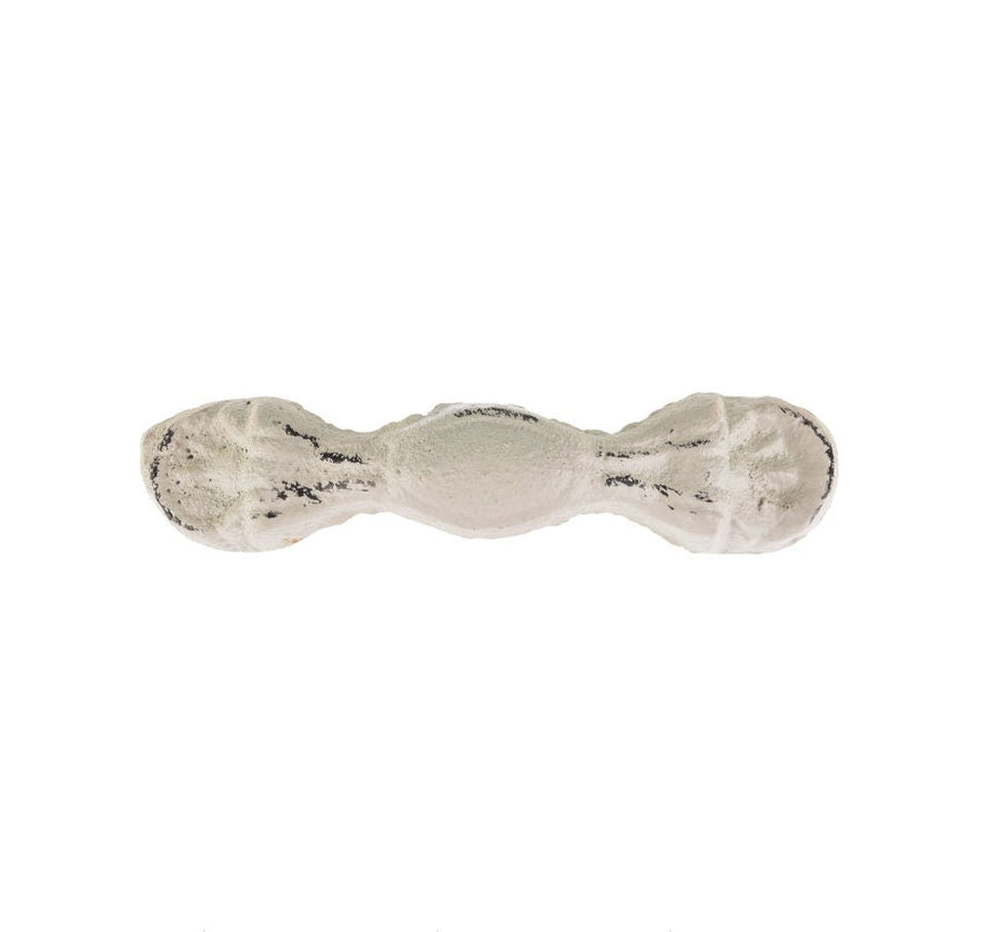 White Distressed "Boone" Iron Drawer Pull, Cabinet Hardware Farmhouse Drawer Pull
