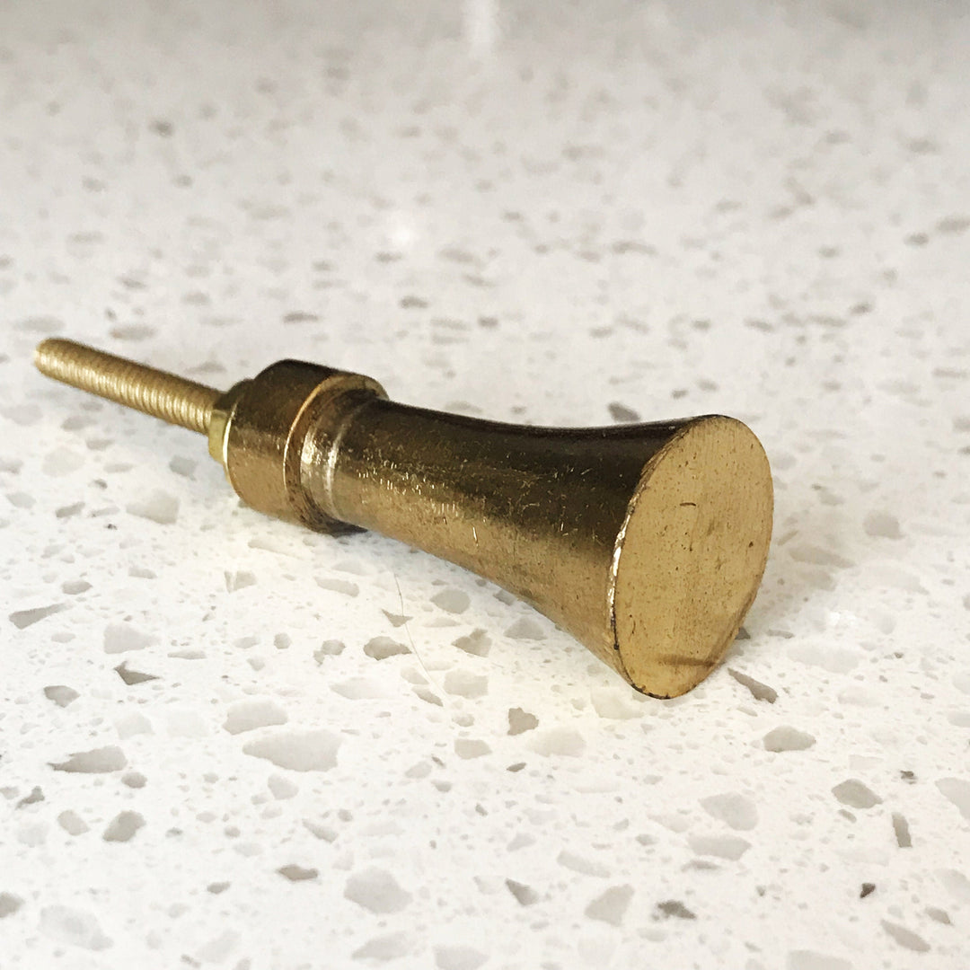Brass Gold Flared Tube Cabinet Knob, Modern Cabinet Hardware Farmhouse Drawer Pull