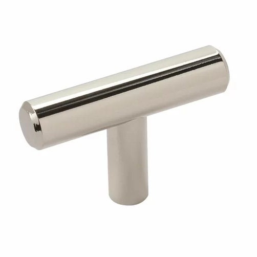Polished Nickel T-Bar Round Cabinet Knob and Pulls, Drawer Pull, Kitchen Cabinet Hardware