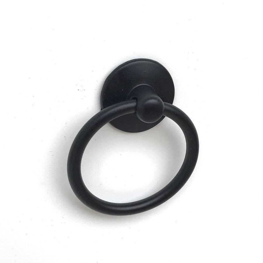 Ring Pull Matte Black Cabinet Knob, Cabinet Drawer Pull, Modern Cabinet Hardware Farmhouse Drawer Pull