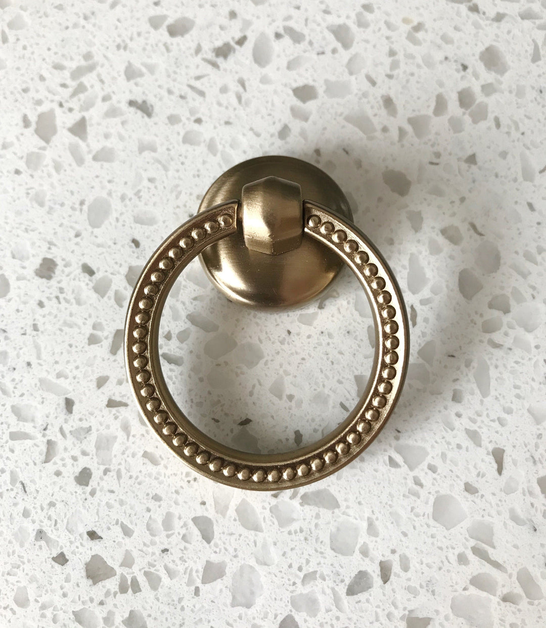 Champagne Bronze Ring Pull Cabinet Knob, Cabinet Drawer Pull, Modern Cabinet Hardware Farmhouse Drawer Pull