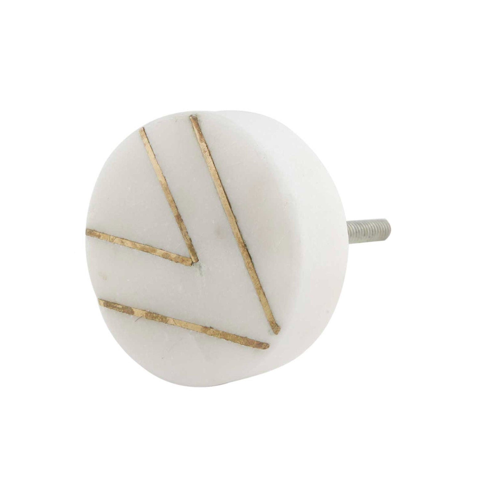 Brass and White Marble Stone "Nubia" Round Drawer Cabinet Knob , Modern Farmhouse Cabinet Hardware
