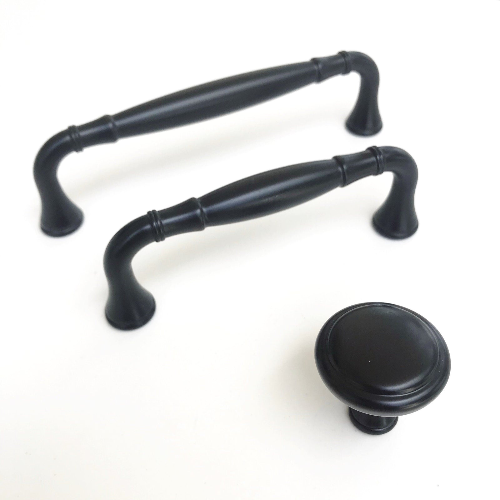 Matte Black "Blythe" Transitional Cabinet Drawer Pull, Modern Cabinet Hardware Farmhouse Drawer Pull