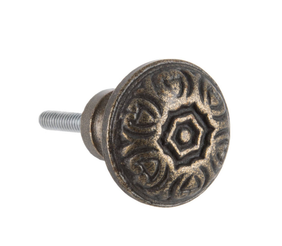 Antique Brass Cabinet Knob "Love" Embossed Hearts Metal Cabinet Knob, Cabinet Hardware Farmhouse Drawer Pull