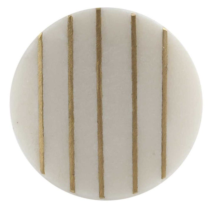 White Marble and Brass Stripes Drawer Cabinet Knob, Modern Cabinet Hardware Farmhouse Drawer Pul