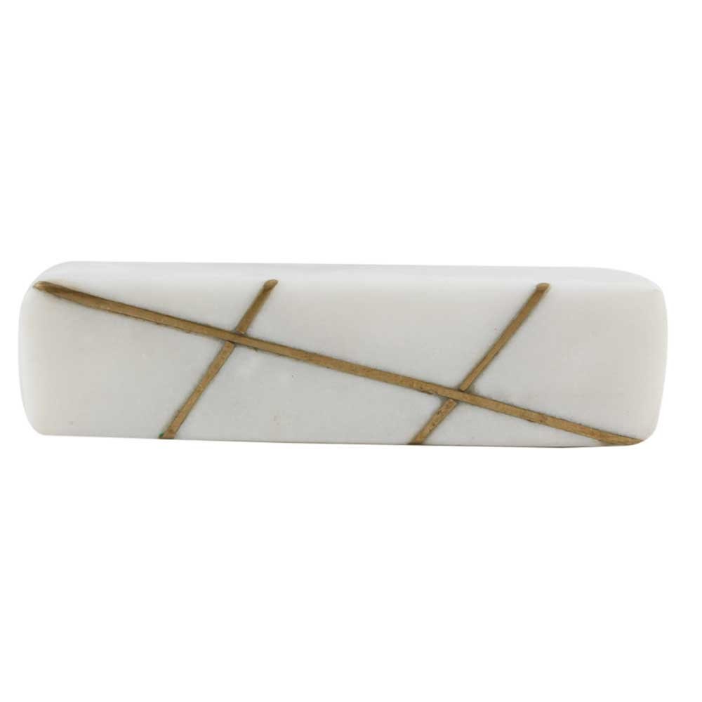 White Marble and Brass Cabinet Drawer Pull, Modern Cabinet Hardware Farmhouse Drawer Pull