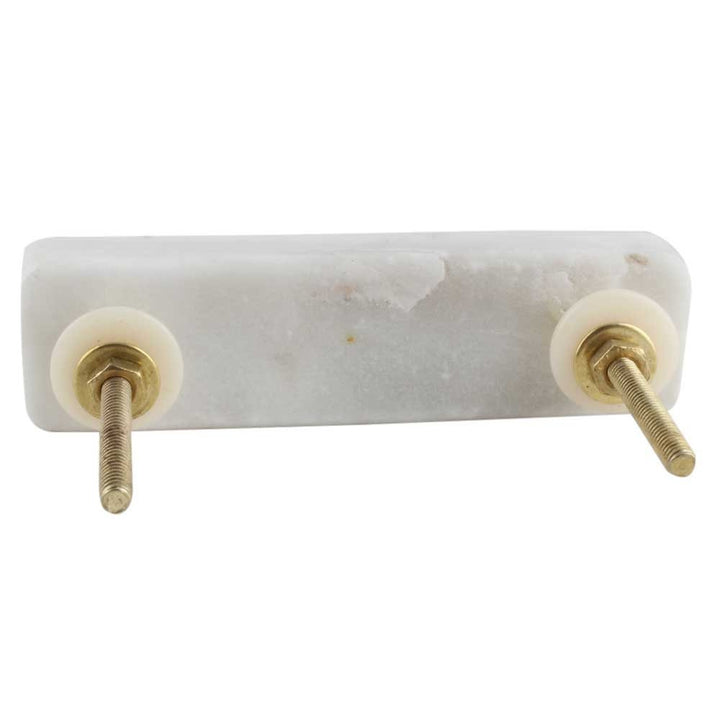 White Marble and Brass Cabinet Drawer Pull, Modern Cabinet Hardware Farmhouse Drawer Pull