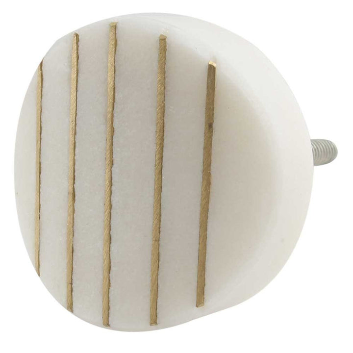 White Marble and Brass Stripes Drawer Cabinet Knob, Modern Cabinet Hardware Farmhouse Drawer Pul