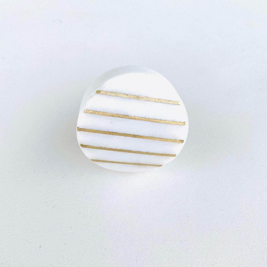 White Marble and Brass Stripes Drawer Cabinet Knob, Modern Cabinet Hardware Farmhouse Drawer Pul