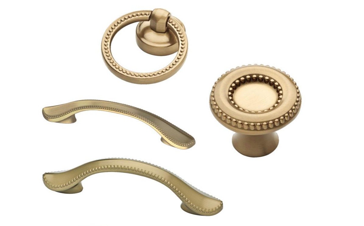 Champagne Bronze Ring Pull Cabinet Knob, Cabinet Drawer Pull, Modern Cabinet Hardware Farmhouse Drawer Pull
