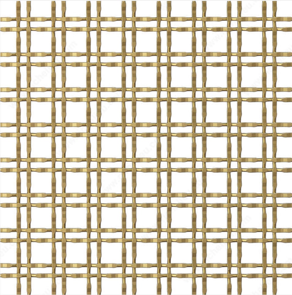 Wire Mesh Brass Architectural Woven "Style B"  Satin Brass Furniture and Creative Grille Mesh