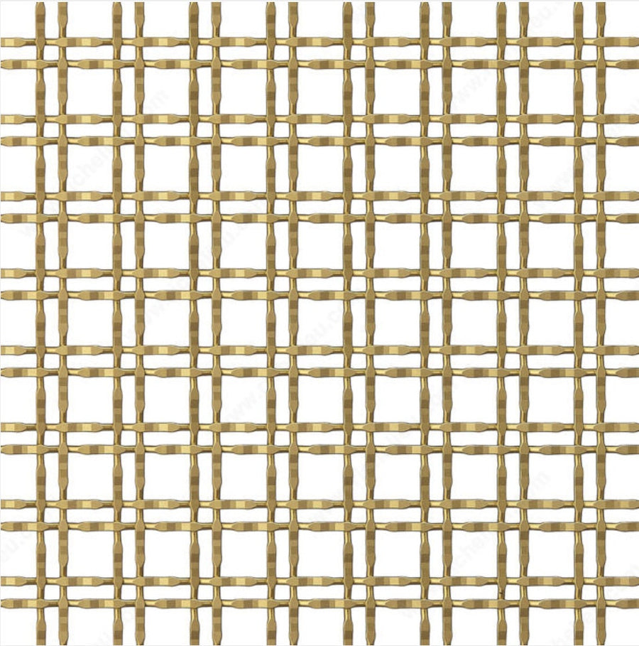 Wire Mesh Brass Architectural Woven "Style B"  Satin Brass Furniture and Creative Grille Mesh
