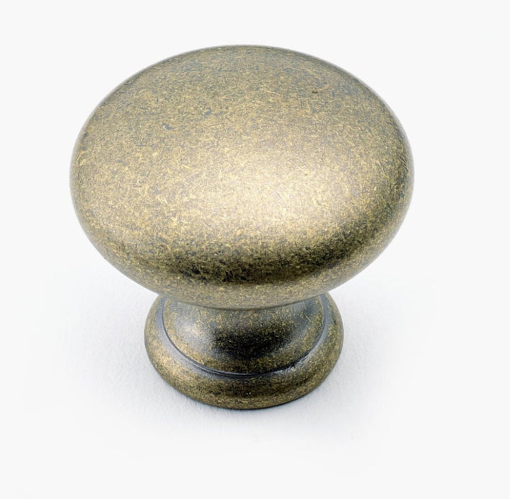 Antique Brass "Chrys" Round Cabinet Knob | Cabinet Hardware