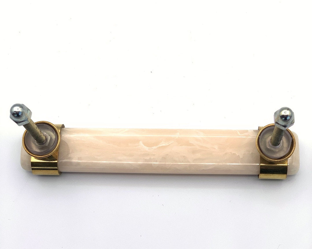 Brass and White-off Pearl Cabinet Knob  Drawer Pull, Modern Cabinet Hardware Farmhouse Drawer Pull