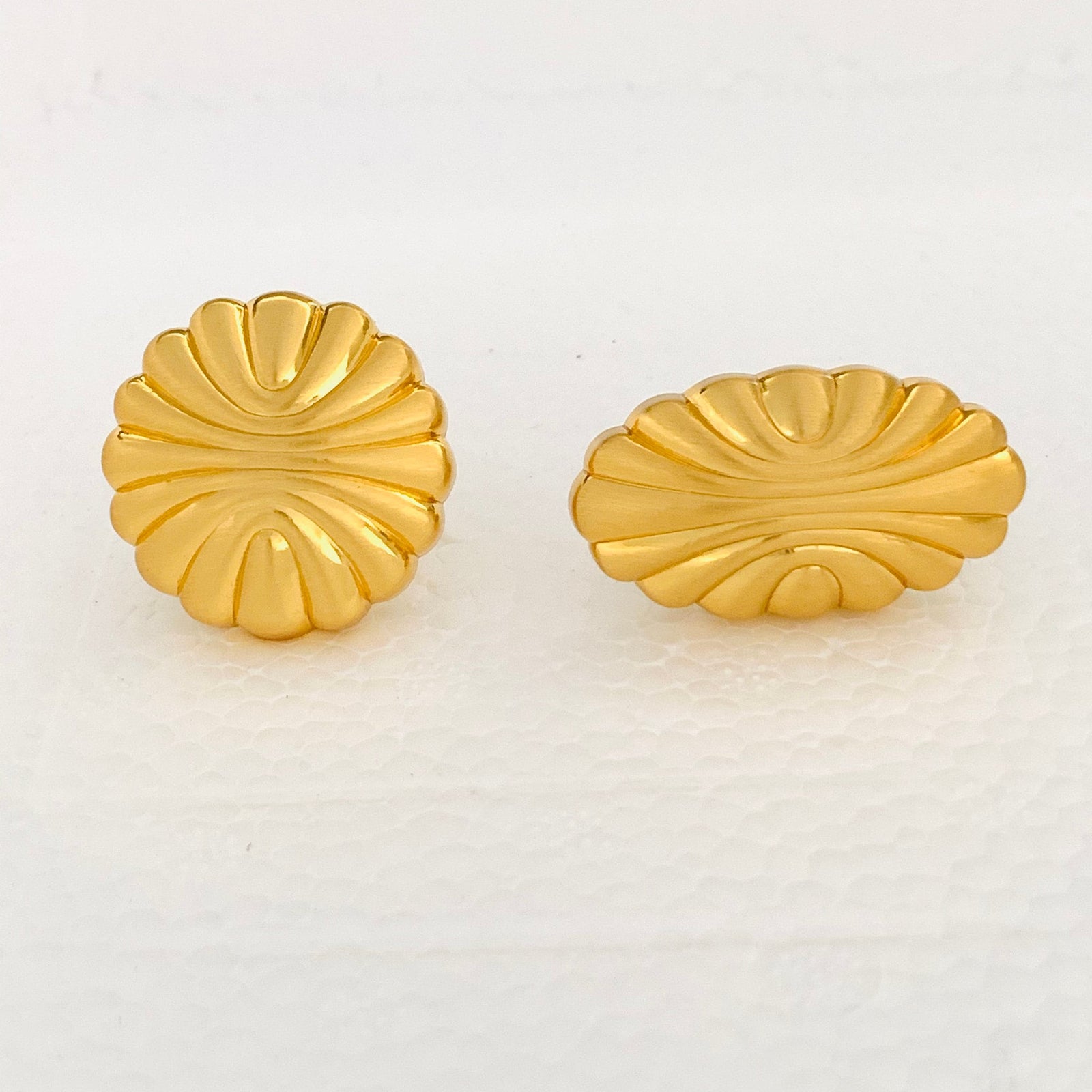 Polished Brass "Motif" Drawer Cabinet Knob, Oval and Round Cabinet Hardware Farmhouse Drawer Pull