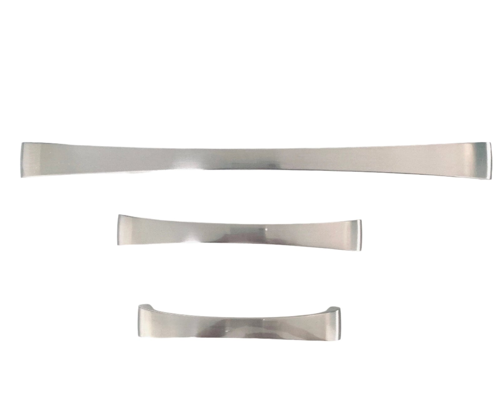 Brushed Nickel Collection of "Archie 2" Contemporary Cabinet Pulls and Knobs, Drawer Pull, Kitchen Cabinet Hardware.