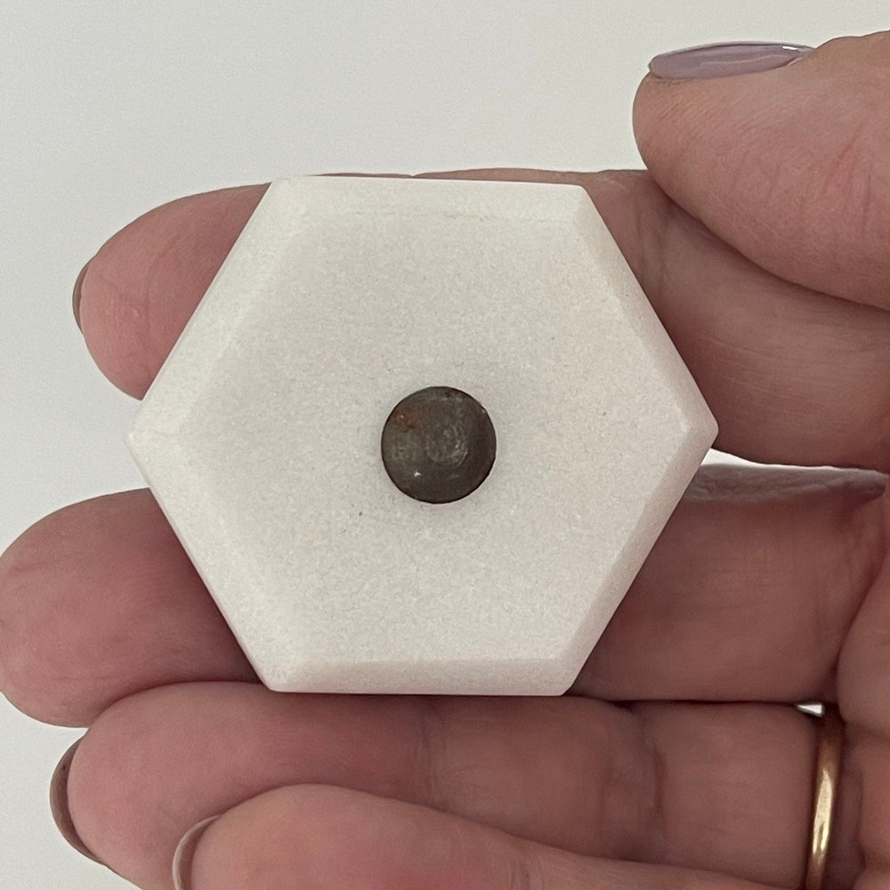 Hexagon White Unpolished Stone Drawer Knob, Modern Cabinet Hardware Farmhouse Drawer Pull