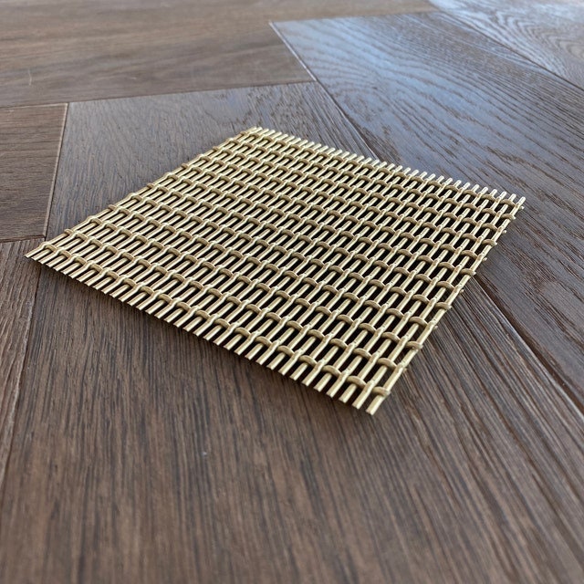 Wire Mesh Brass Architectural Woven  "Style A" Satin Brass Furniture and Creative Grille Mesh