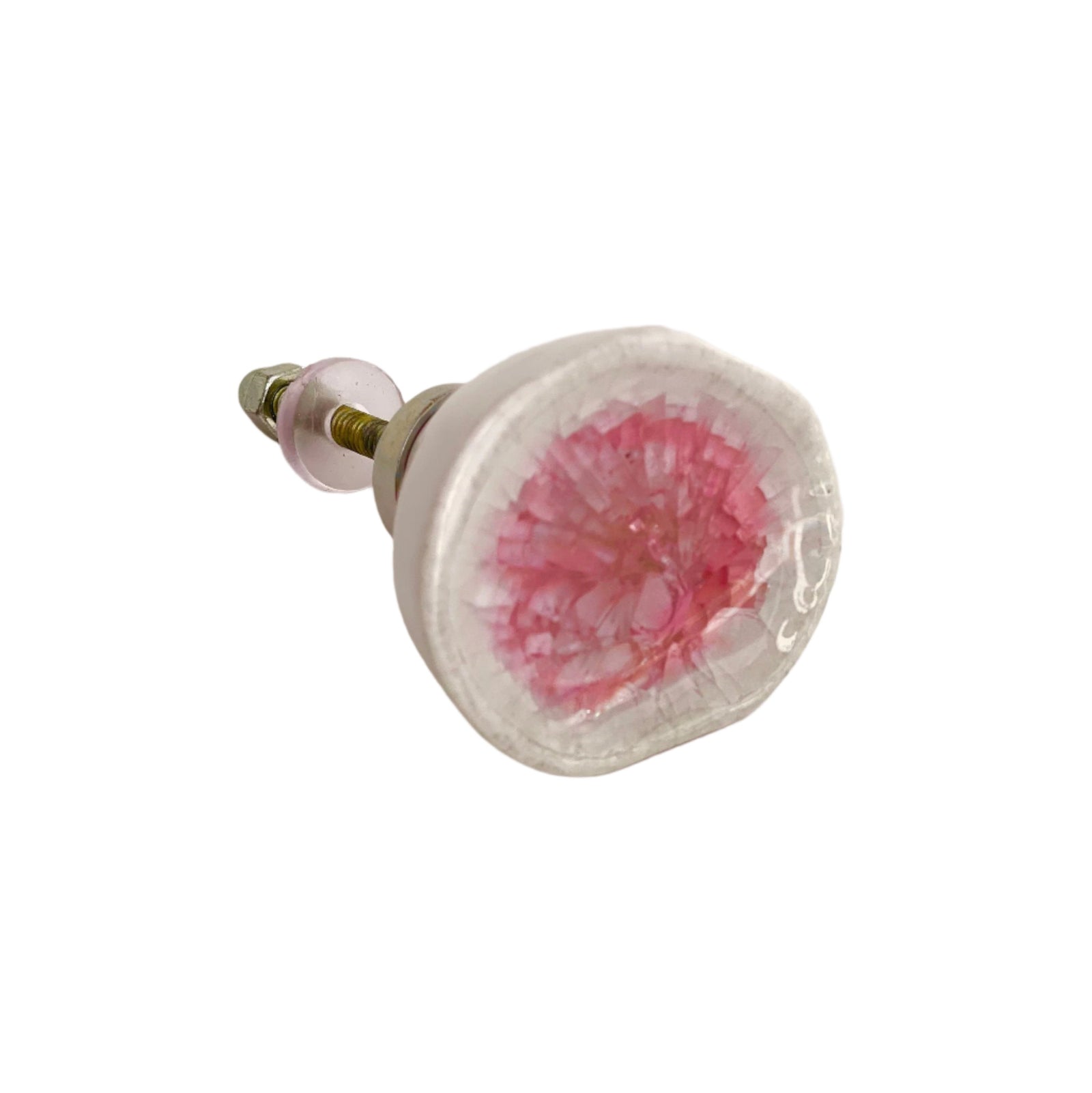 Ceramic Glass Crackle Detail Knob Pink, Blue  and Green Accent Drawer Knob, Modern Cabinet Hardware Farmhouse