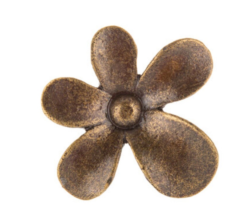 Antique Bronze Whimsical Flower Metal Knob, Cabinet Drawer Pull, Modern Cabinet Hardware Farmhouse Drawer Pull