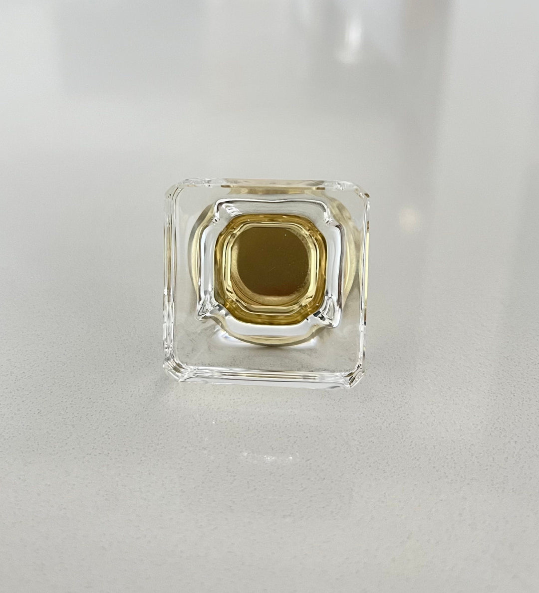 Brushed Brass Cube Glass Square Glass Cabinet Knob | Cabinet Hardware