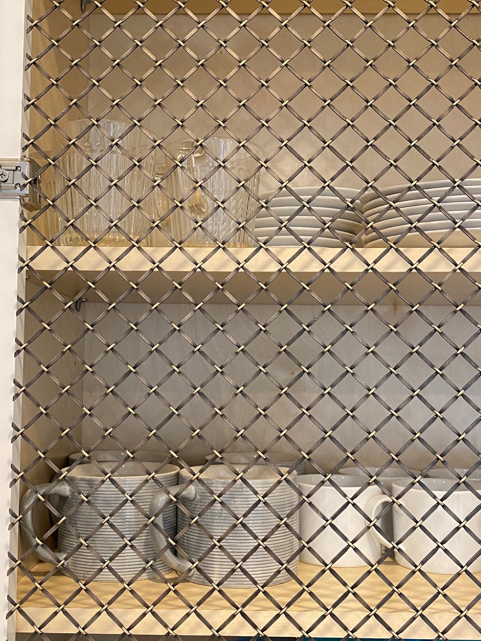 Wire Mesh 16" x 42" Antique Brass Furniture and Creative Grille Mesh | Banker Wire