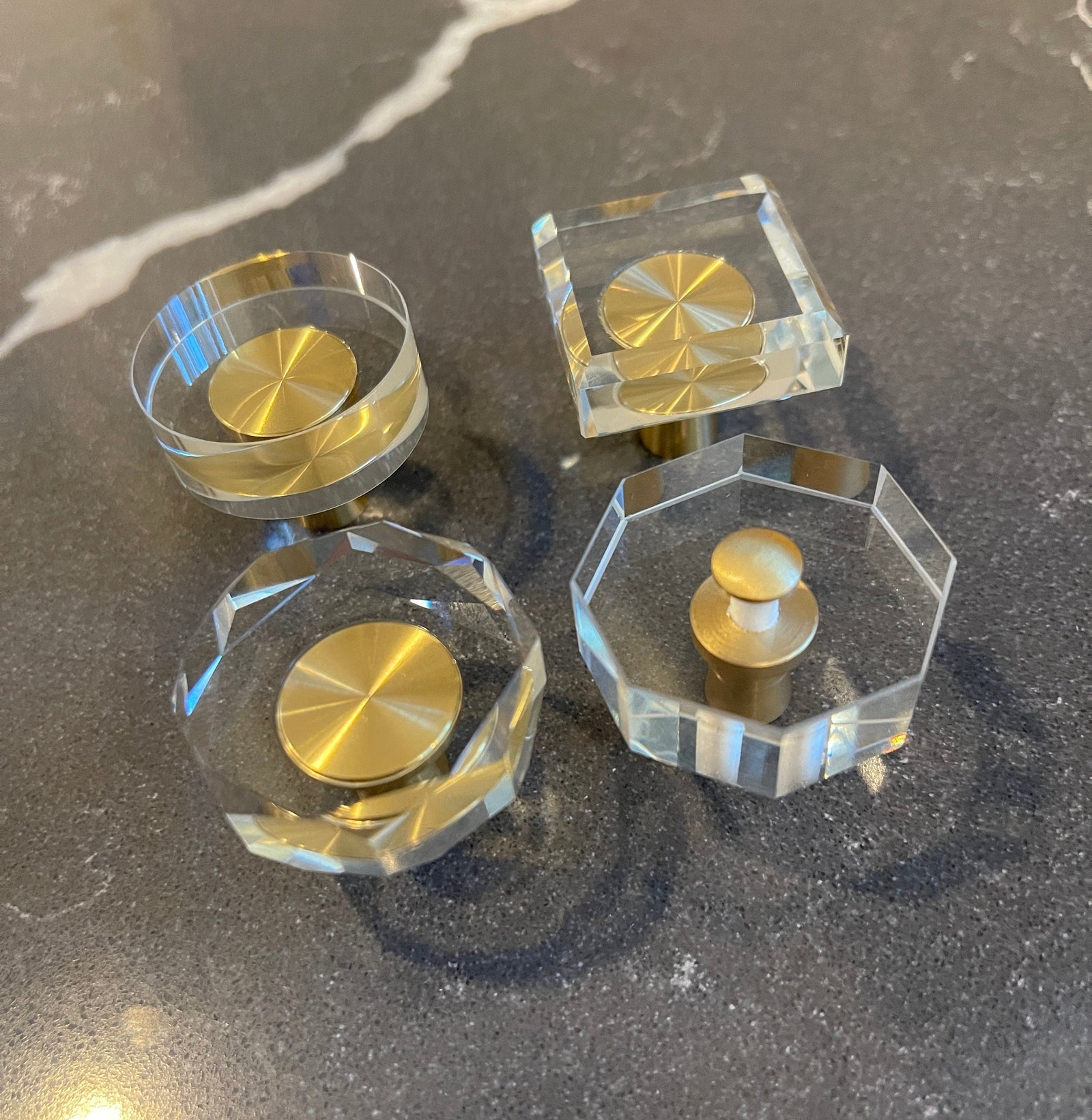 Glass Crystal Knobs Brass Cabinet Knob, Cabinet Hardware, Drawer Furniture Handles