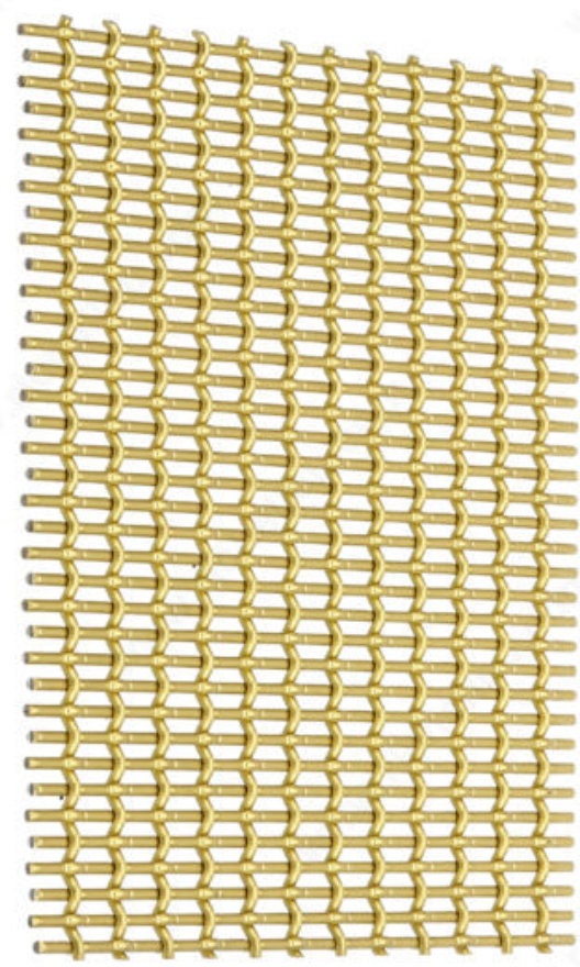 Wire Mesh Brass Architectural Woven  "Style A" Satin Brass Furniture and Creative Grille Mesh