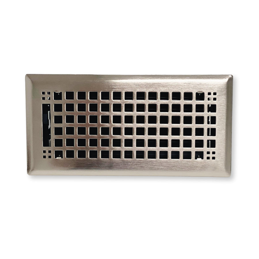 Decorative Brushed Nickel "Square" Metal Register - Purdy Hardware - 